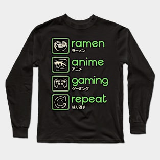 anime and gaming routine Long Sleeve T-Shirt